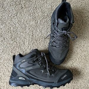 Camel black and gray hiking boots